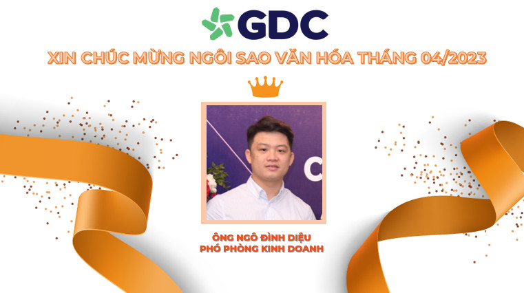 Ngôi sao văn hóa tháng 04/2023 - tuyên dương Mr. Ngô Đình Diệu - phó phòng kinh doanh